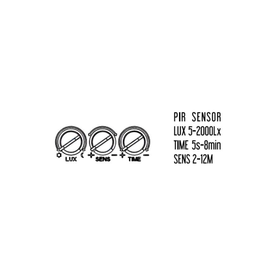 Projecteur extérieur avec détecteur LED/24W/230V 3000/4000/6000K IP54 blanc