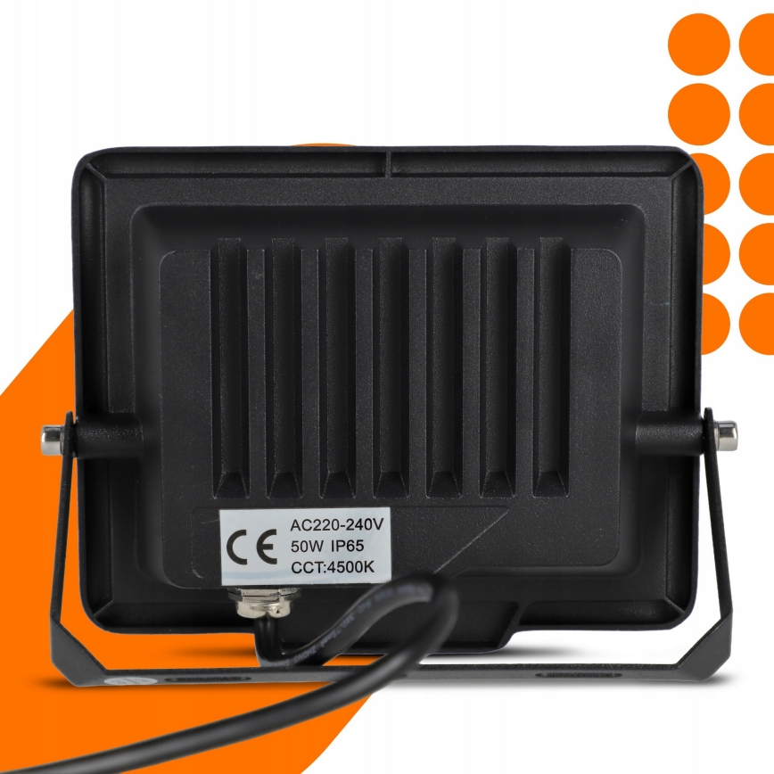 Projecteur extérieur LED/50W/230V 4500K IP65 noir