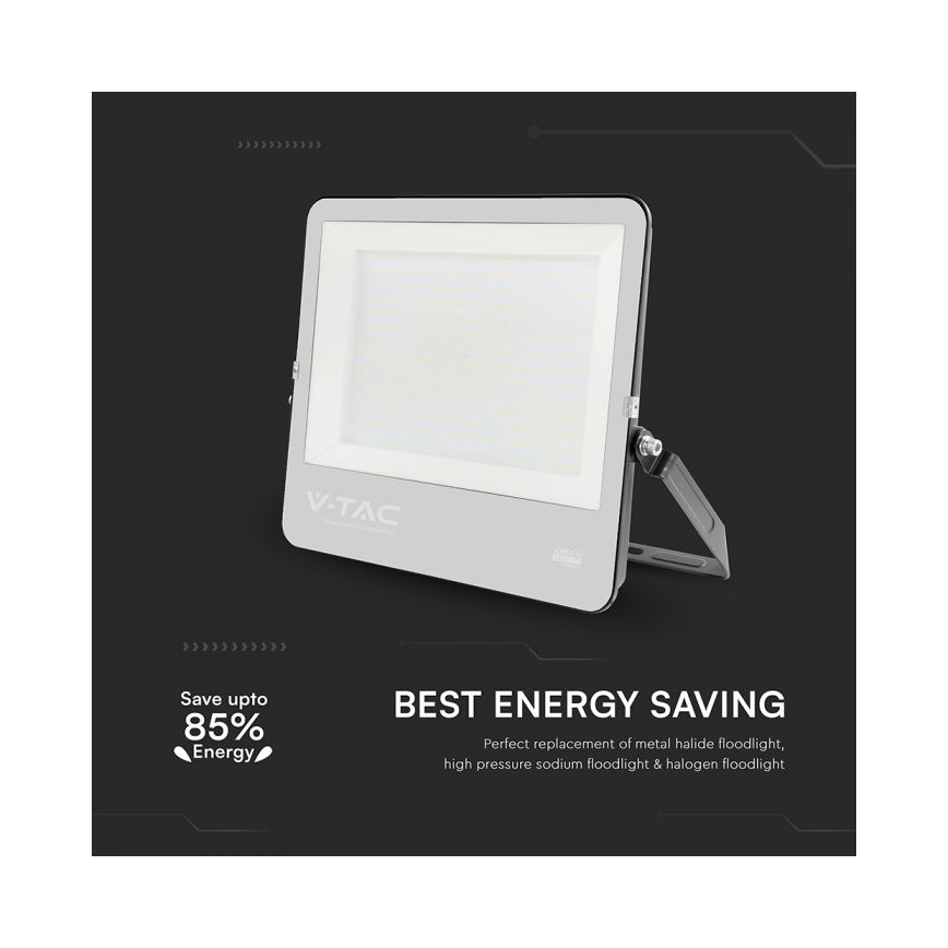 Projecteur LED 300 W 230 V 4000 K IP65 noir