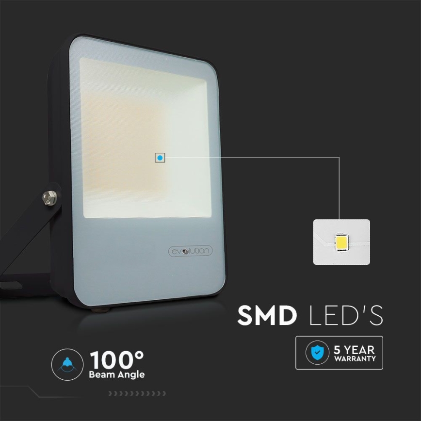 Projecteur LED/30W/230V 6400K IP65 noir