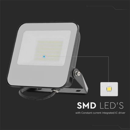 Projecteur LED/50W/230V 4000K IP65 noir