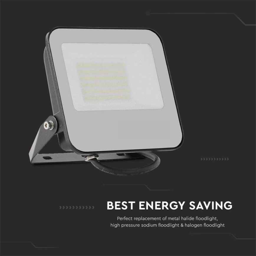 Projecteur LED/50W/230V 4000K IP65 noir