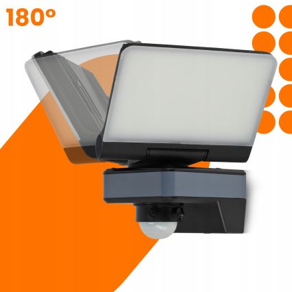 Projecteur LED avec capteur de mouvement et détecteur crépusculaire LED/24W/230V 4200K IP54 noir