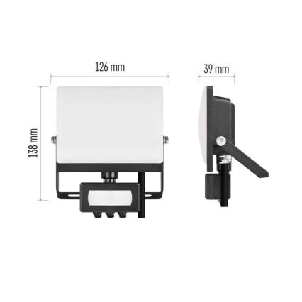 Projecteur LED avec détecteur de mouvement et capteur crépusculaire TAMBO EVO LED/20W/230V 4000K IP44 noir