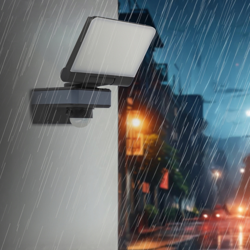Projecteur LED avec détecteur de mouvement et de crépuscule LED/44W/230V 4200K IP54 noir
