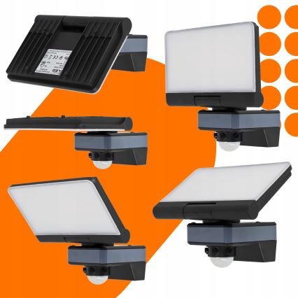 Projecteur LED avec détecteur de mouvement et de crépuscule LED/44W/230V 4200K IP54 noir
