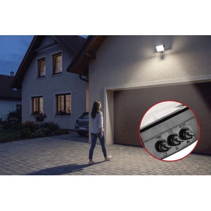 Projecteur LED avec détecteur de mouvement et cellule crépusculaire TAMBO EVO LED/30W/230V 4000K IP44 noir