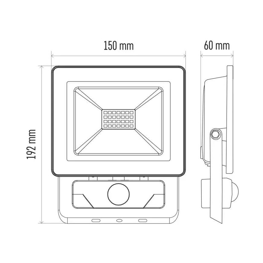 Projecteur LED avec détecteur LED/20W/230V IP54