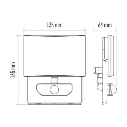 Projecteur LED avec détecteur LED/20W/230V IP54