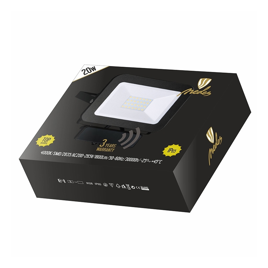 Projecteur LED avec détecteur LED/20W/230V IP65
