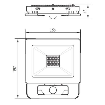 Projecteur LED avec détecteur LED/30W/230V IP54