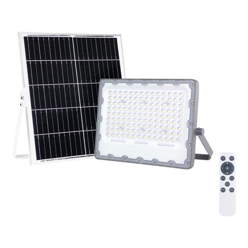 Projecteur LED avec panneau solaire FOCUS 100W/15000 mAh 3,2V 6000K IP65 + Télécommande