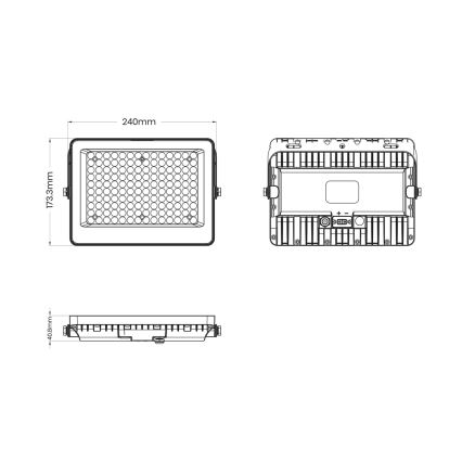 Projecteur LED avec panneau solaire FOCUS 100W/15000 mAh 3,2V 6000K IP65 + Télécommande