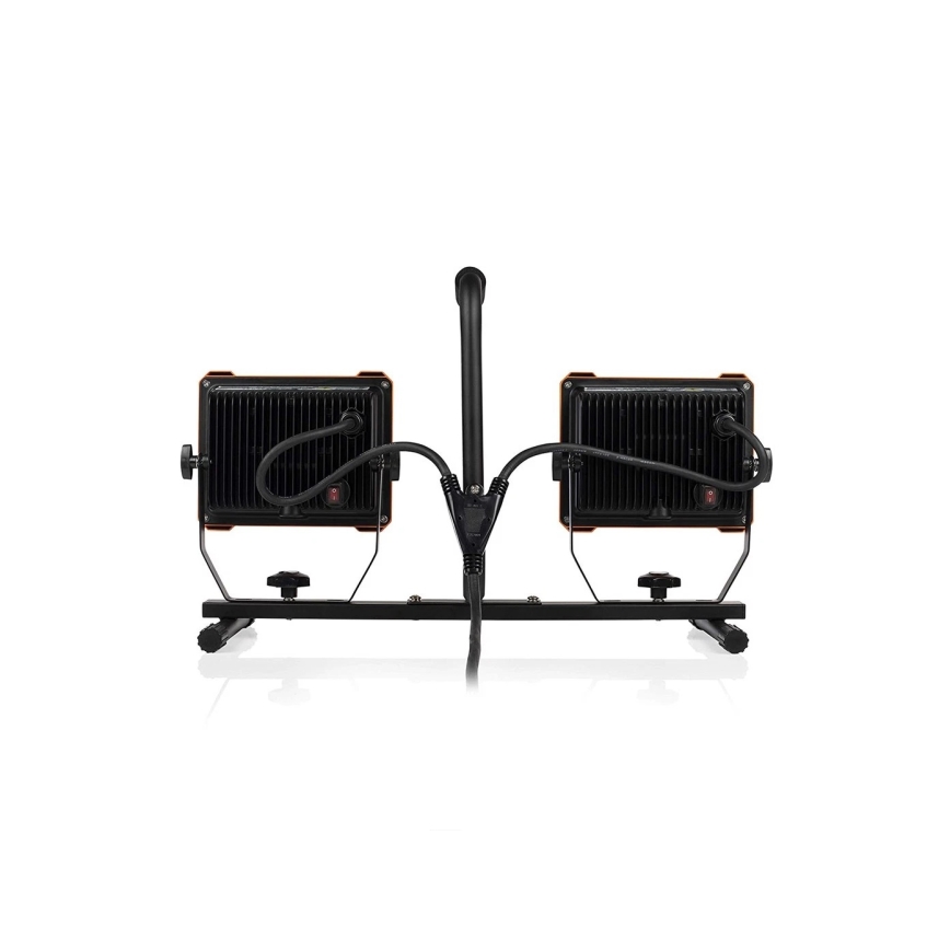 Projecteur LED avec pied 2xLED/30W/230V 4000K IP65 orange/noir