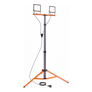 Projecteur LED avec trépied 2xLED/50W/230V 4500K IP65 noir/orange