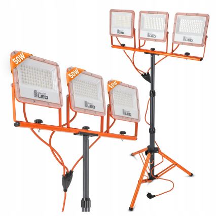 Projecteur LED avec trépied 3xLED/50W/230V 4500K IP65 orange