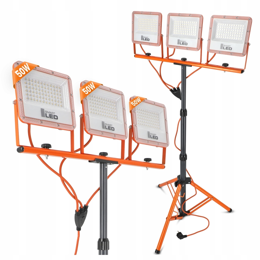 Projecteur LED avec trépied 3xLED/50W/230V 4500K IP65 orange