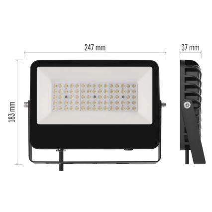 Projecteur LED AVENO 48 W 230 V 4000 K 7200 lm IP66, noir
