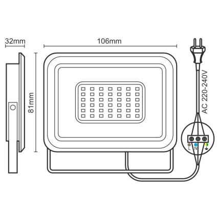 Projecteur LED LED/10W/230V 4000K IP65