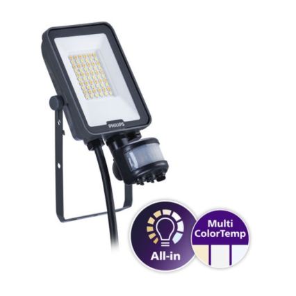 Philips - Projecteur LED avec détecteur de mouvement et capteur crépusculaire LEDINAIRE ALL-IN LED/20W/230V 3000/4000/6500K IP65