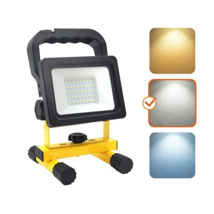 Projecteur LED portable à intensité réglable TIGRA LED/20W/3,7V 4000K IP54 4400 mAh noir/jaune