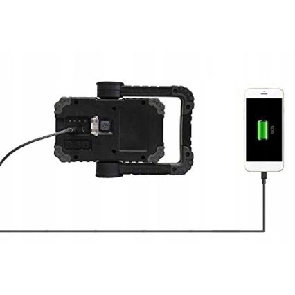 Projecteur LED rechargeable avec haut-parleur et fonction powerbank LED/10W/5V 4400 mAh IP44 noir/jaune