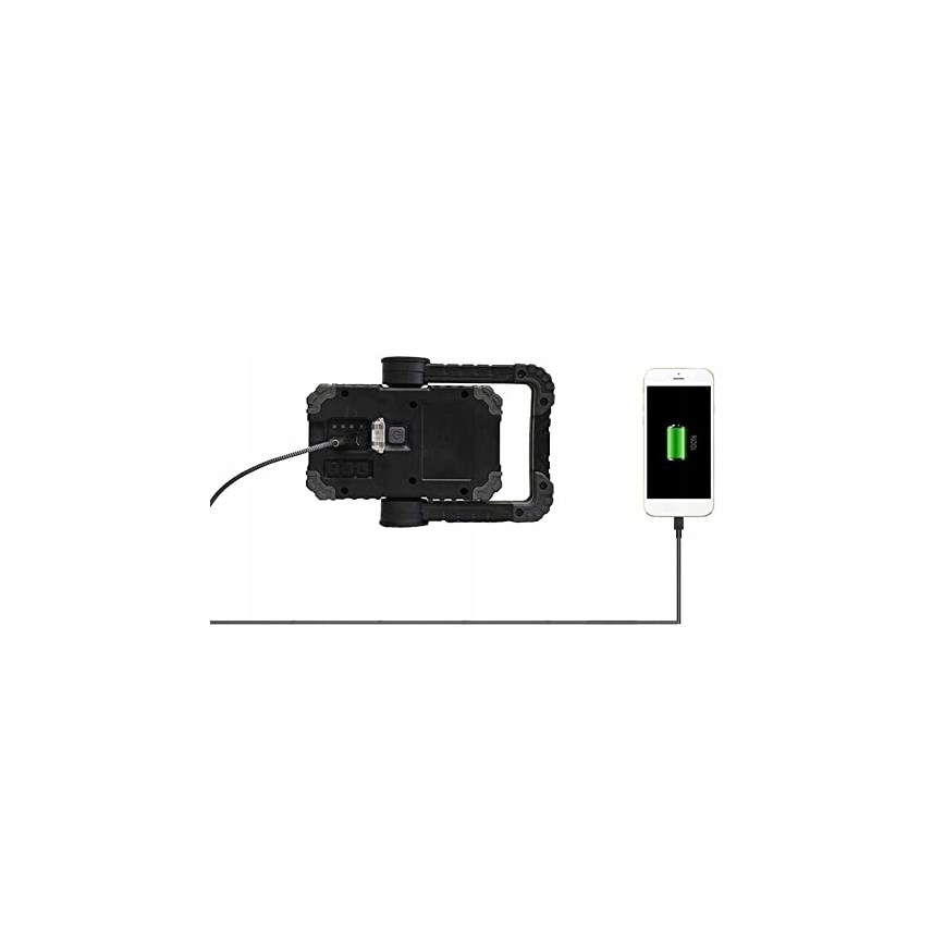 Projecteur LED rechargeable avec haut-parleur et fonction powerbank LED/10W/5V 4400 mAh IP44 noir/jaune