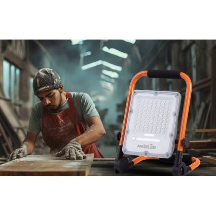 Projecteur LED dimmable rechargeable avec trépied LED/50W/3,2V 4500K 5000 mAh IP65 orange