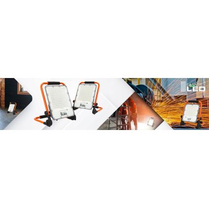 Projecteur LED rechargeable avec trépied LED/100W/3,2V 5000K 5000 mAh IP65 orange