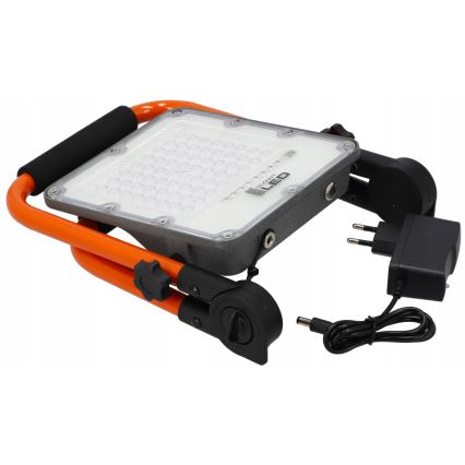 Projecteur LED rechargeable avec trépied — 50 W / 3,2 V / 4500 K / 5000 mAh / IP65 — orange