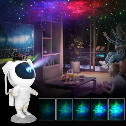 Projecteur LED RGB 5W/5V en forme d'astronaute avec télécommande