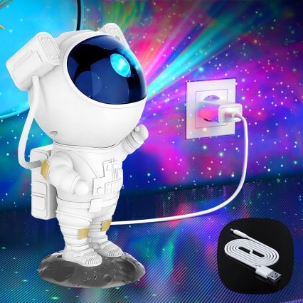 Projecteur LED RGB 5W/5V en forme d'astronaute avec télécommande