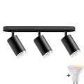 Projecteur LED RGBW dimmable pour salle de bain TURYN 3xGU10/6,5W/230V 2700-6500K Wi-Fi IP44 noir