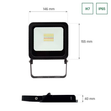 Projecteur LED RVBW à intensité variable LED/24W/230V Wi-Fi IP65