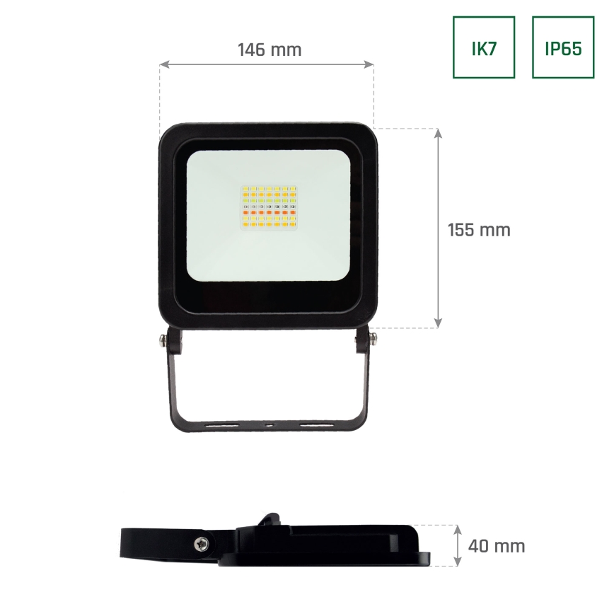 Projecteur LED RVBW à intensité variable LED/24W/230V Wi-Fi IP65