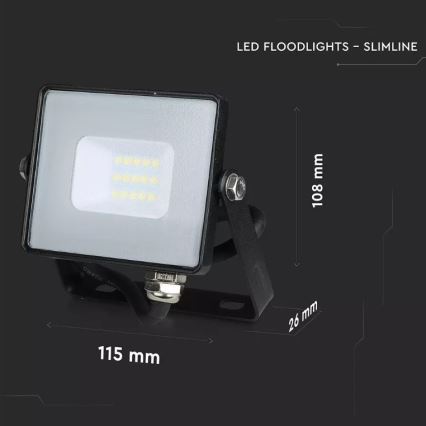 Projecteur LED SAMSUNG CHIP LED/10W/230V IP65 3000K noir