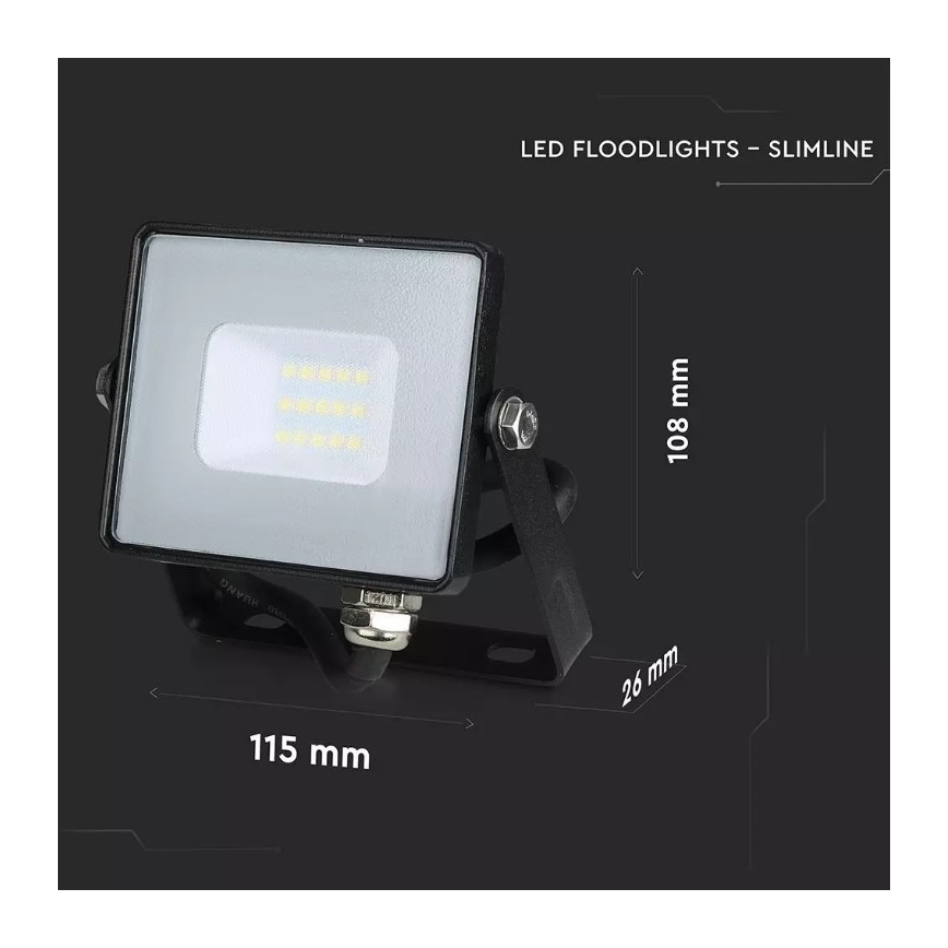 Projecteur LED SAMSUNG CHIP LED/10W/230V IP65 3000K noir