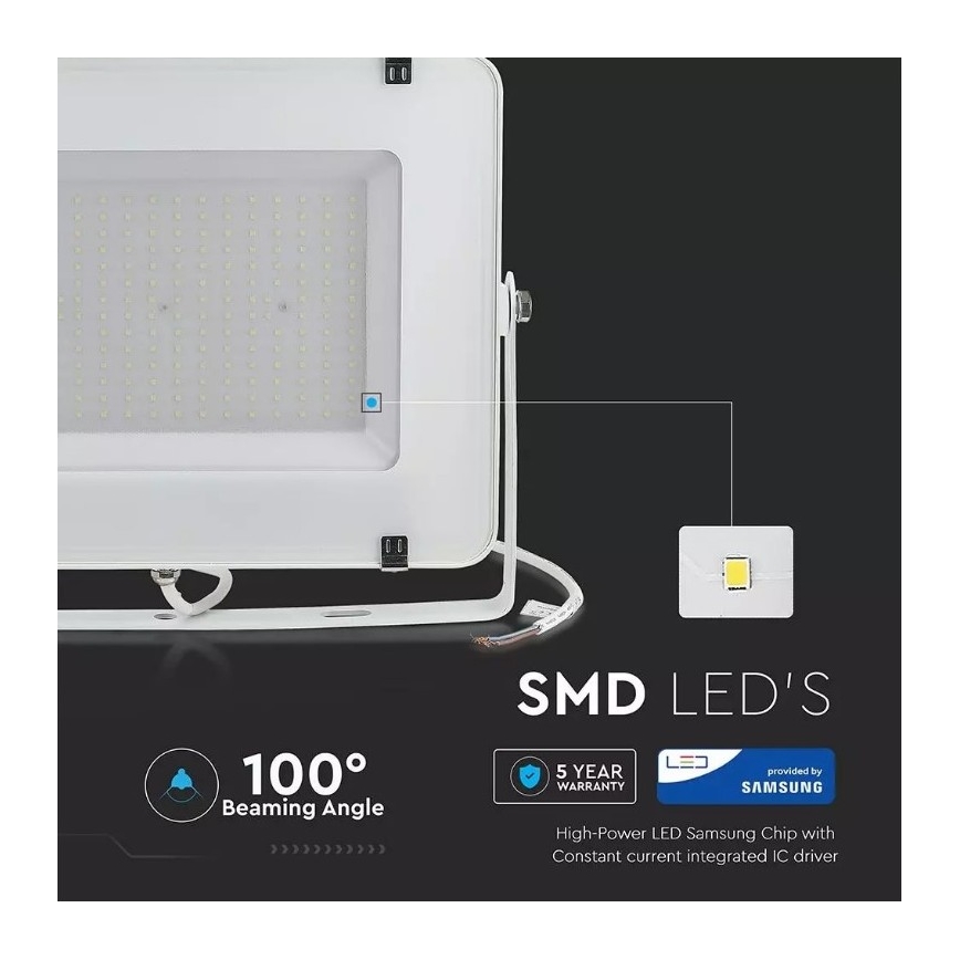 Projecteur LED SAMSUNG CHIP LED/300W/230V 6400K IP65 blanc
