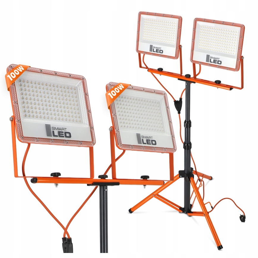 Projecteur LED sur pied 2xLED/100W/230V 4500K IP65 orange