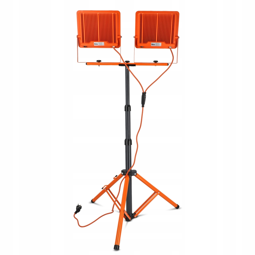Projecteur LED sur pied 2xLED/100W/230V 4500K IP65 orange