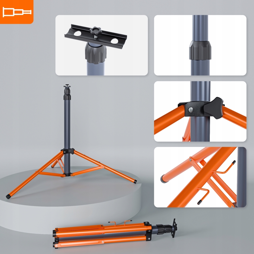Projecteur LED sur pied 3xLED/100W/230V 4500K IP65 noir/orange