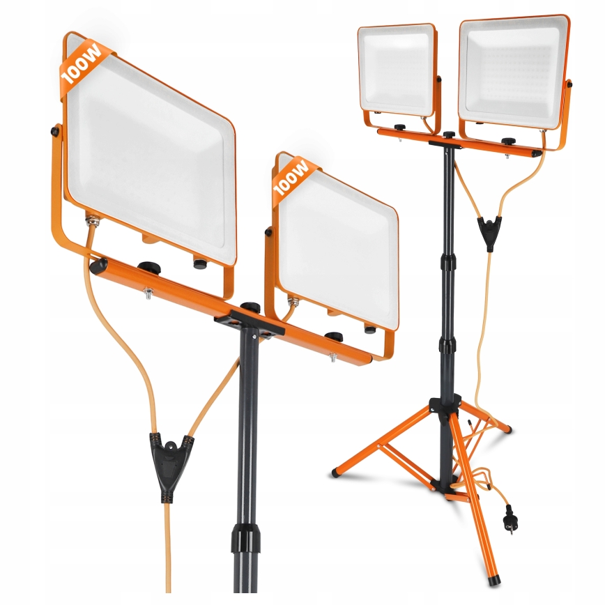 Projecteur LED sur trépied 2xLED/100W/230V 4500K IP65 orange