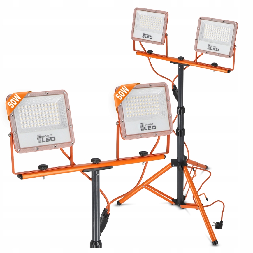 Projecteur LED sur trépied 2xLED/50W/230V 4500K IP65 orange