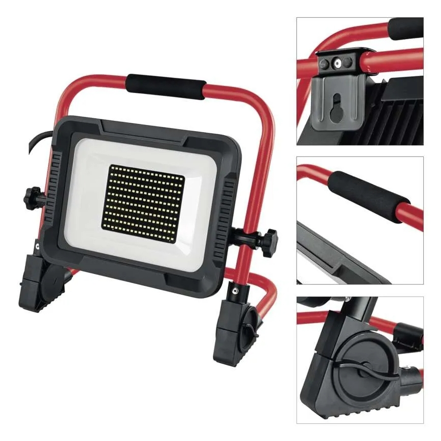Projecteur LED sur trépied ELION LED/100W/230V 4000K IP65 rouge/noir