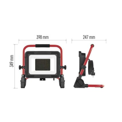Projecteur LED sur trépied ELION LED/100W/230V 4000K IP65 rouge/noir