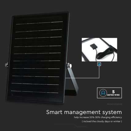 Projecteur solaire à intensité variable avec détecteur LED/10W/3,7V 4000/6000K IP65 + télécommande