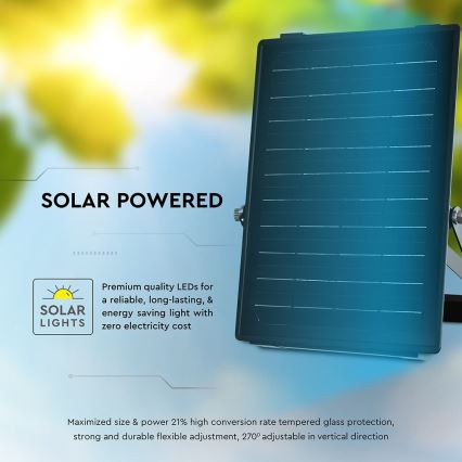 Projecteur solaire à intensité variable avec détecteur LED/10W/3,7V 4000/6000K IP65 + télécommande