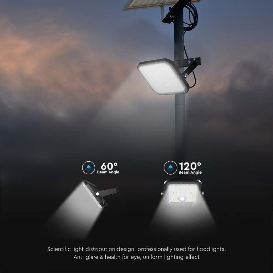 Projecteur solaire à intensité variable avec détecteur LED/10W/3,7V 4000/6000K IP65 + télécommande