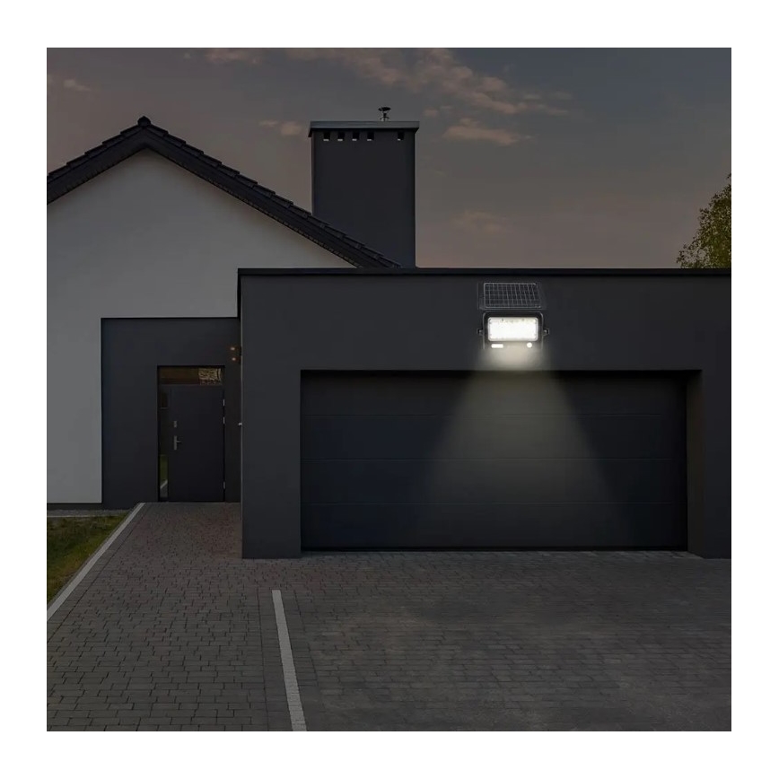 Projecteur solaire à intensité variable avec détecteur LED/10W/3,7V 4000K IP65 + port usb