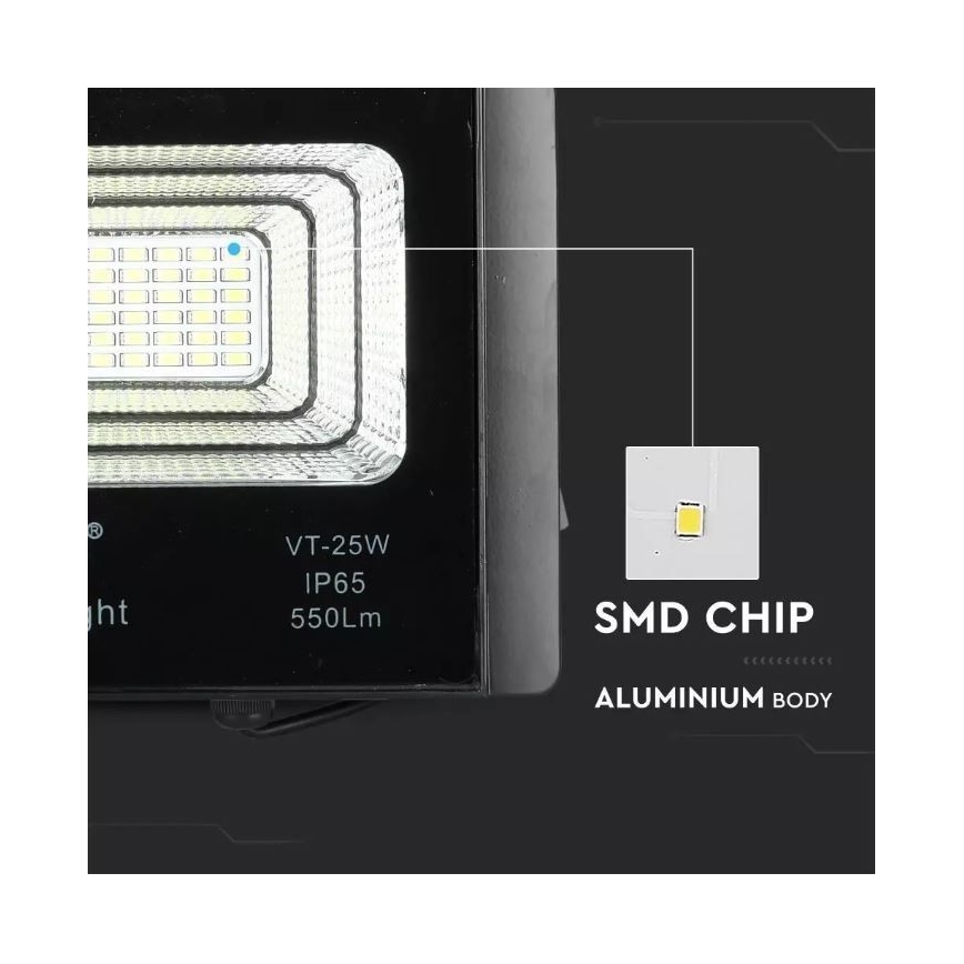 Projecteur solaire à intensité variable LED/12W/3,2V 6000K IP65 5000 mAh + Télécommande